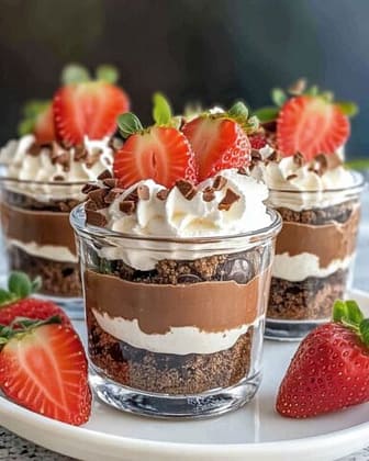 Schoko-Erdbeer-Käsekuchen im Glas